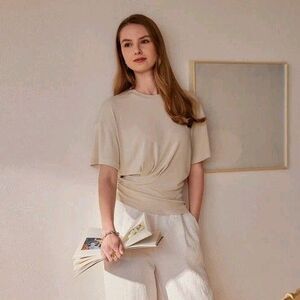 OGL Size Extra Large Sandwashed Crewneck Short Sleeve Tucked TShirt Morning Mist